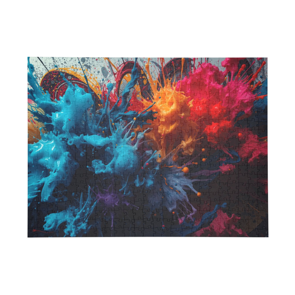 Crimsonspark 500-piece jigsaw puzzle by Scattercrate — ember graffiti wall art, crimson spark over dark ground