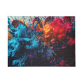 Crimsonspark 500-piece jigsaw puzzle by Scattercrate — ember graffiti wall art, crimson spark over dark ground