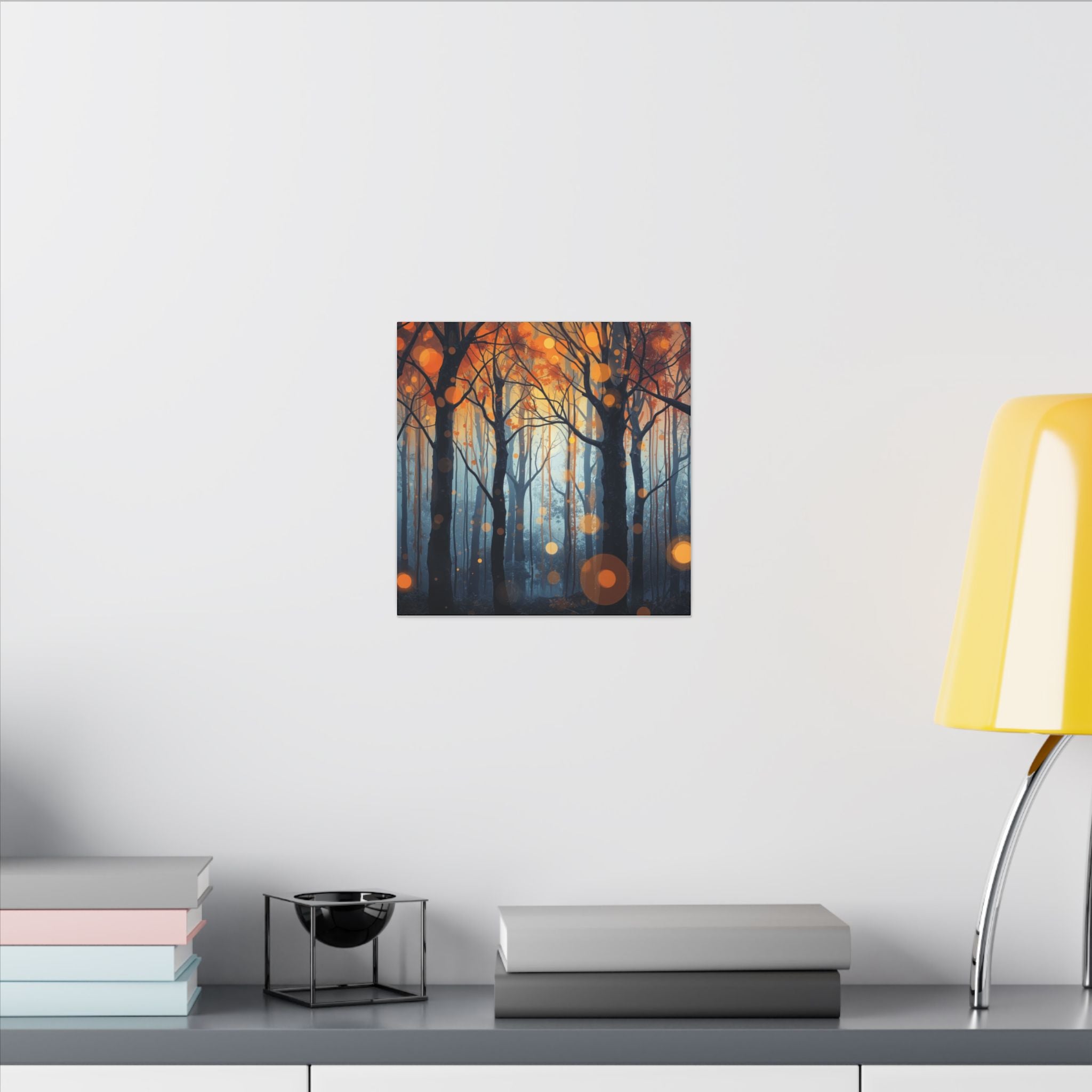 GLOW FOREST — Ethereal Luminous Forest Framed Canvas Wall Art