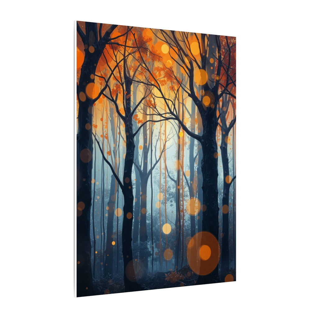 GLOW FOREST — Abstract Forest Lights Framed Canvas Wall Art