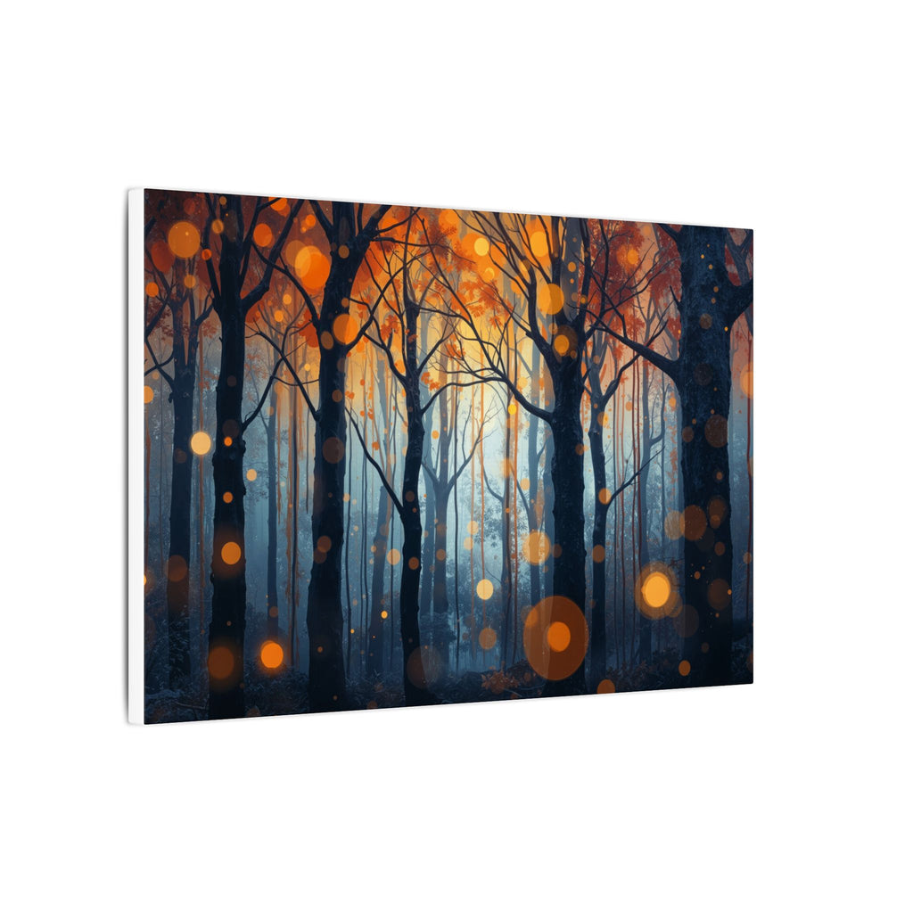 GLOW FOREST — Abstract Forest Lights Framed Canvas Wall Art