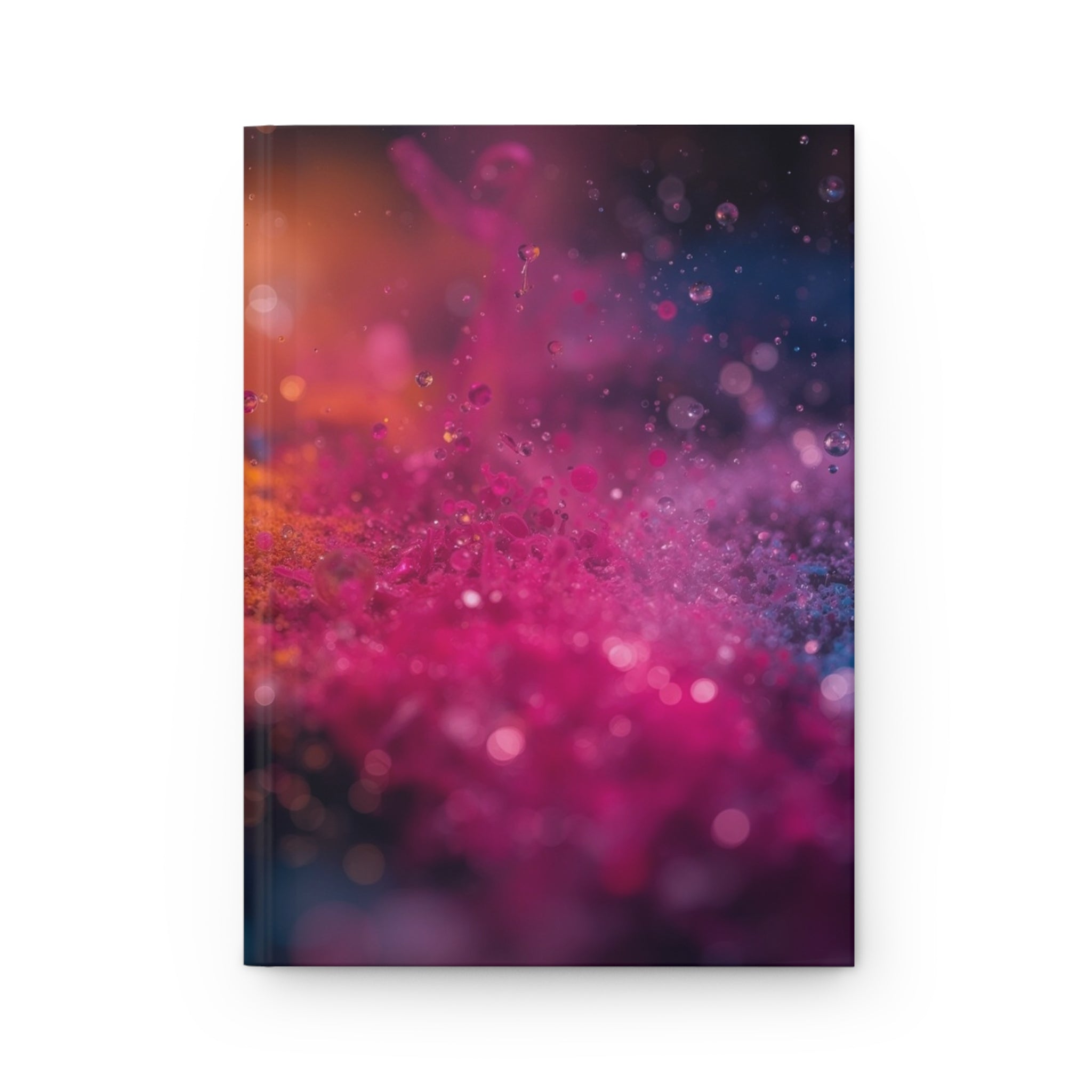 DEWBURST hardcover art journal by Scattercrate — vibrant powder splatter with dew-lit particles