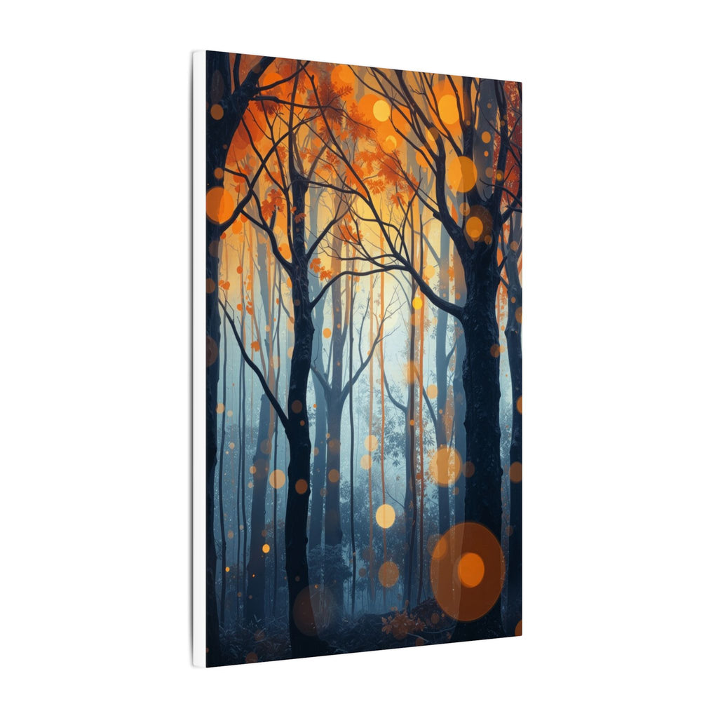 GLOW FOREST — Abstract Forest Lights Framed Canvas Wall Art