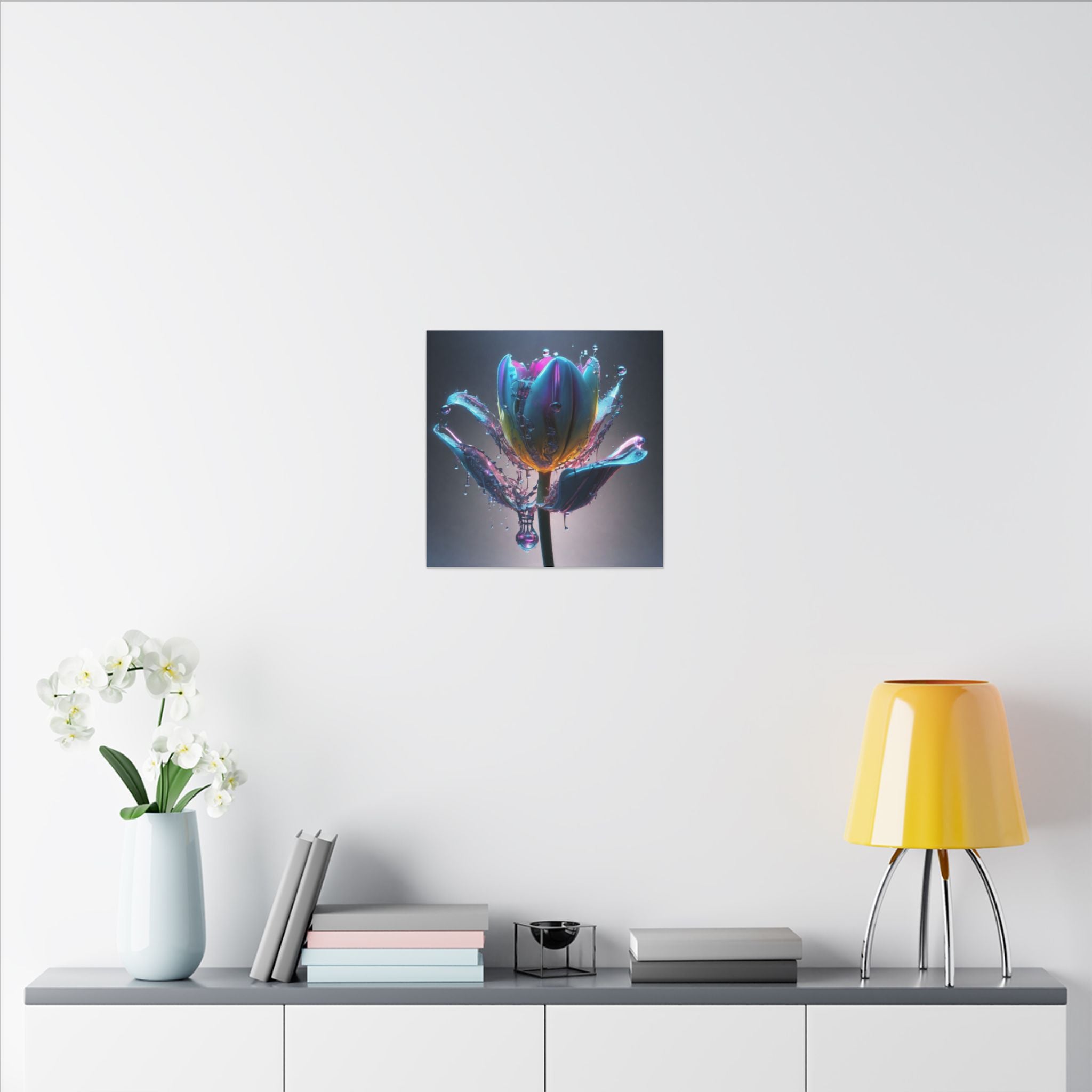 REFRACT square canvas art print by Scattercrate — iridescent abstract alien-aesthetic wall art