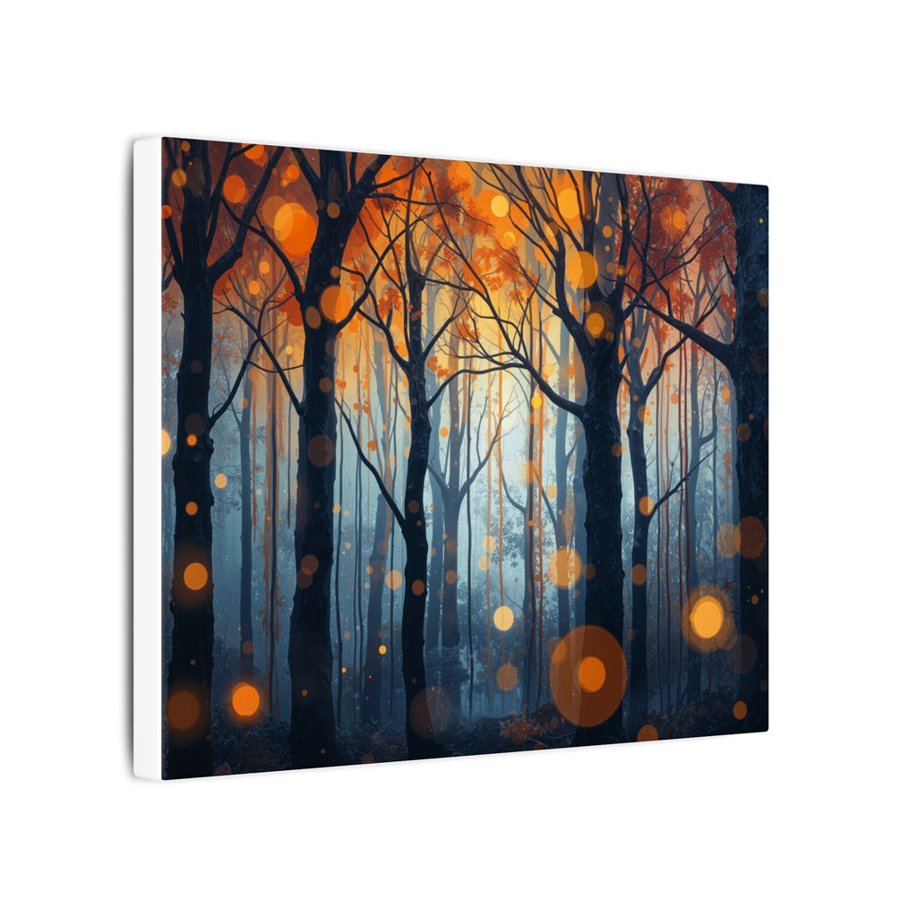 GLOW FOREST — Abstract Forest Lights Framed Canvas Wall Art