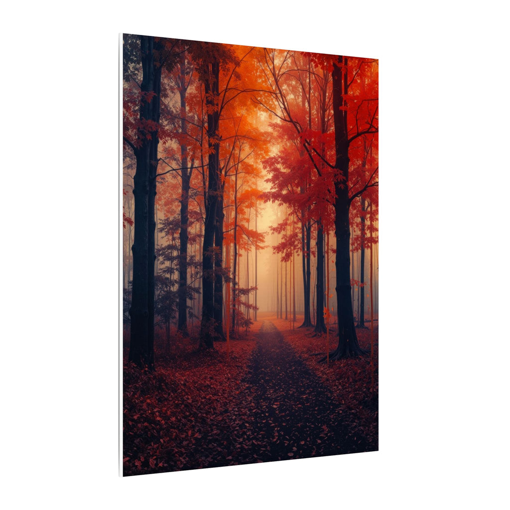 AMBER FOREST — Abstract Autumn Forest Framed Canvas Wall Art