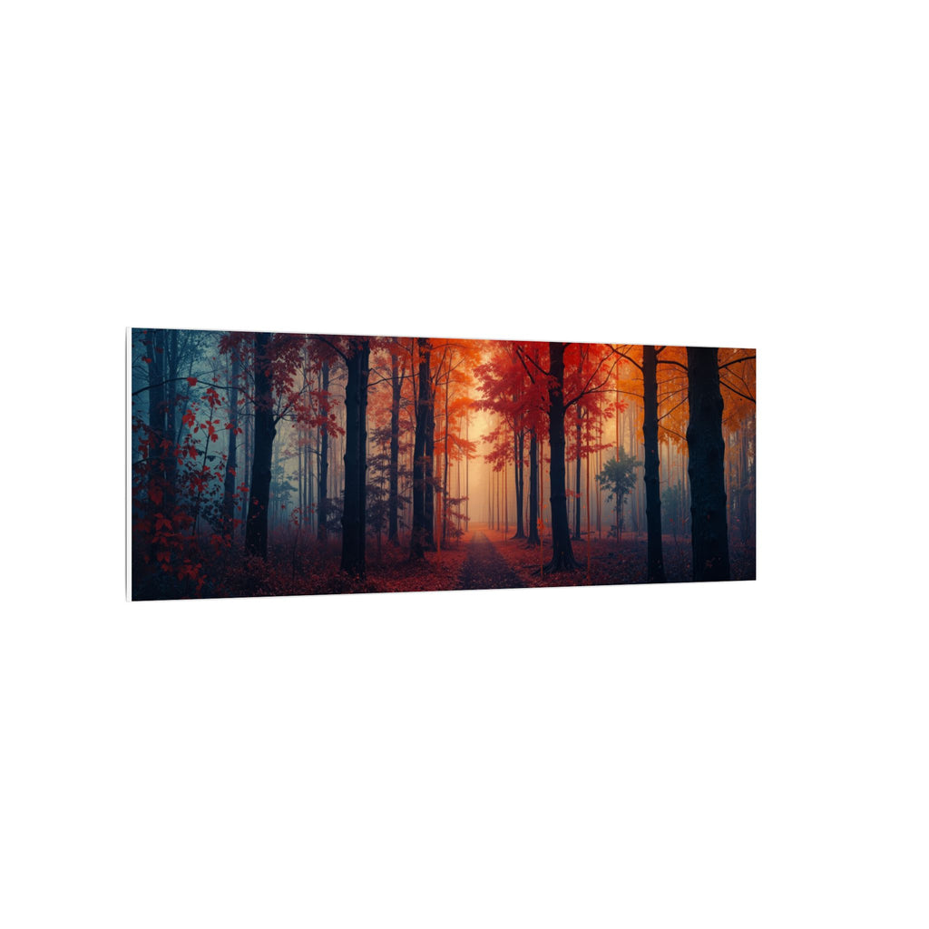 AMBER FOREST — Abstract Autumn Forest Framed Canvas Wall Art