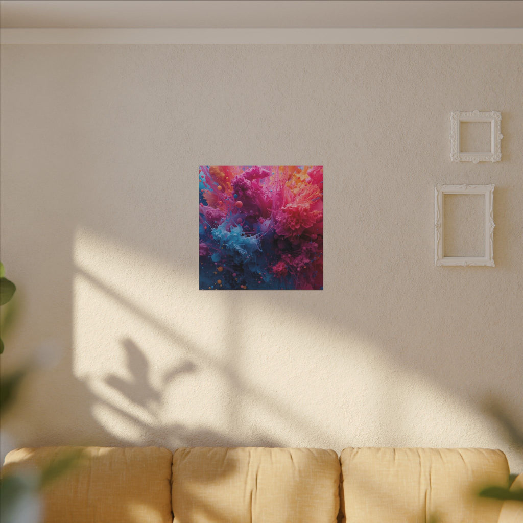 Coralchasm Canvas Print — Teal & Coral Abstract Wall Art