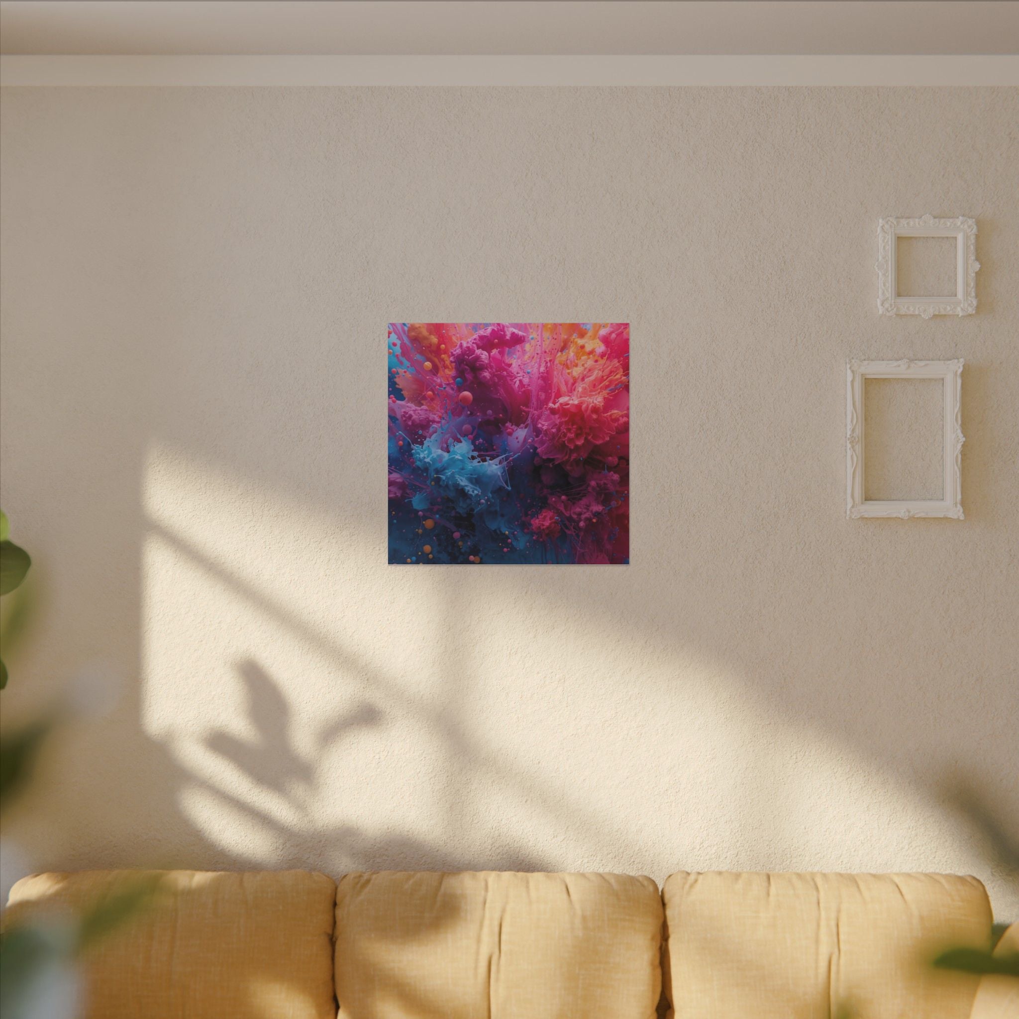 Coralchasm Canvas Print — Teal & Coral Abstract Wall Art