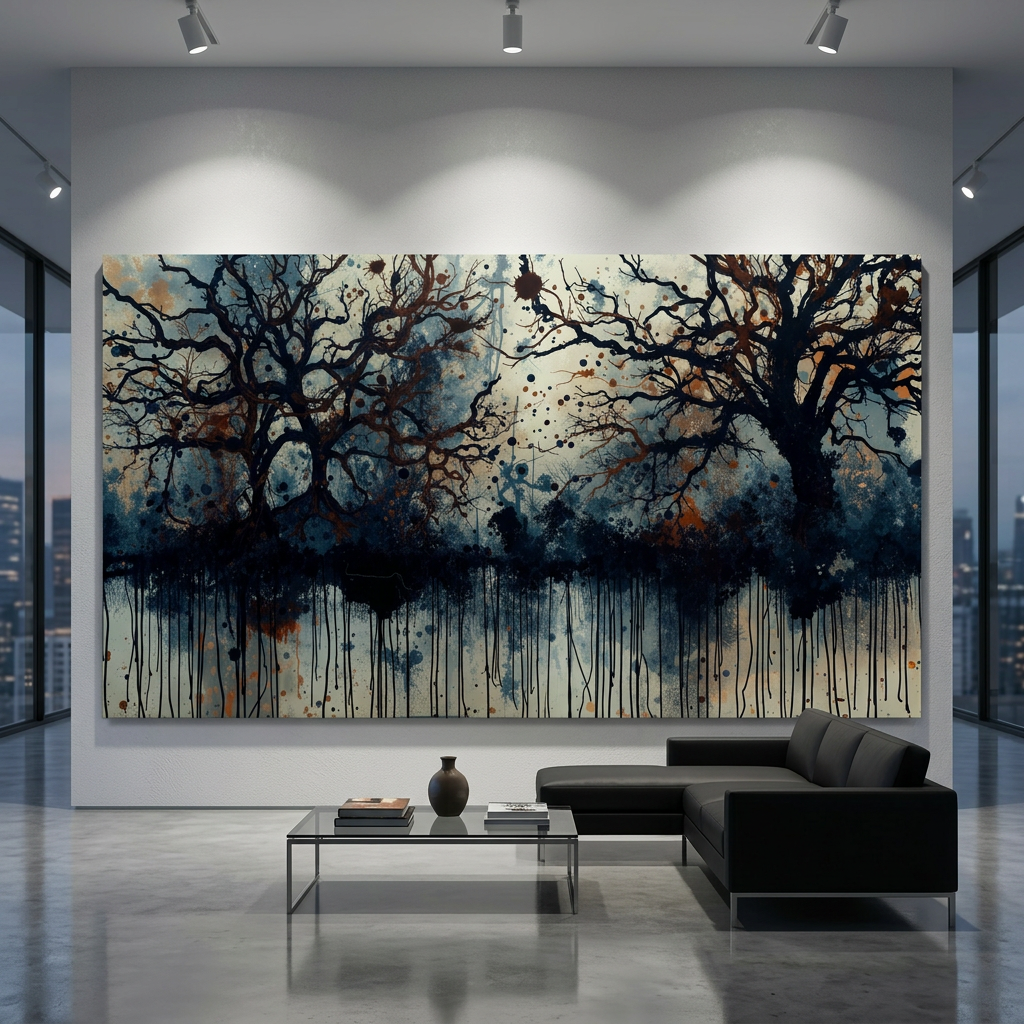 DEWBURST — Abstract Powder Splatter Canvas Wall Art