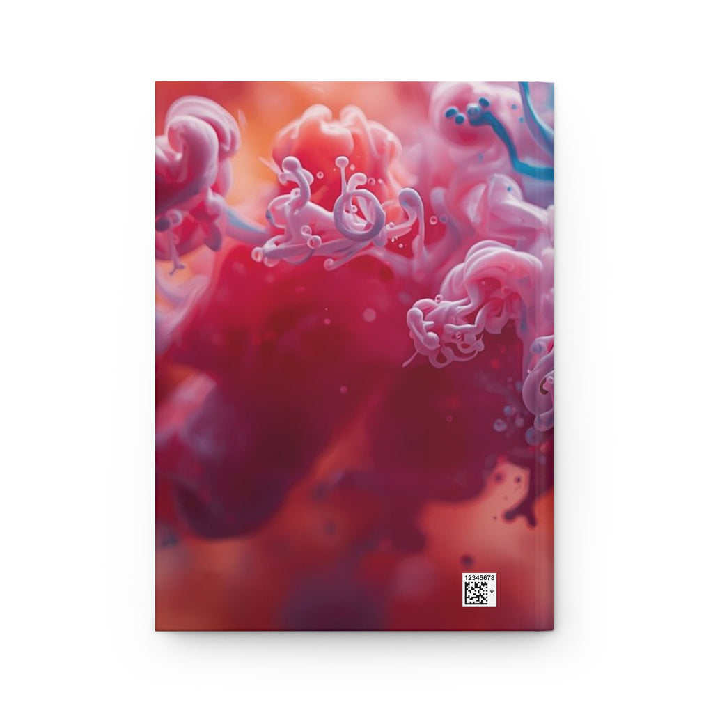 Marblewave hardcover journal by Scattercrate — red and blue ink swirl notebook