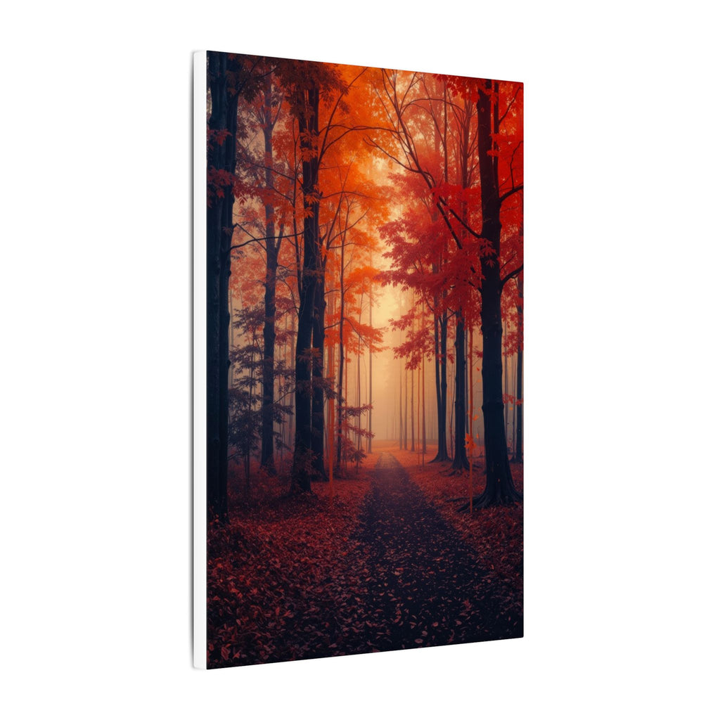 AMBER FOREST — Abstract Autumn Forest Framed Canvas Wall Art