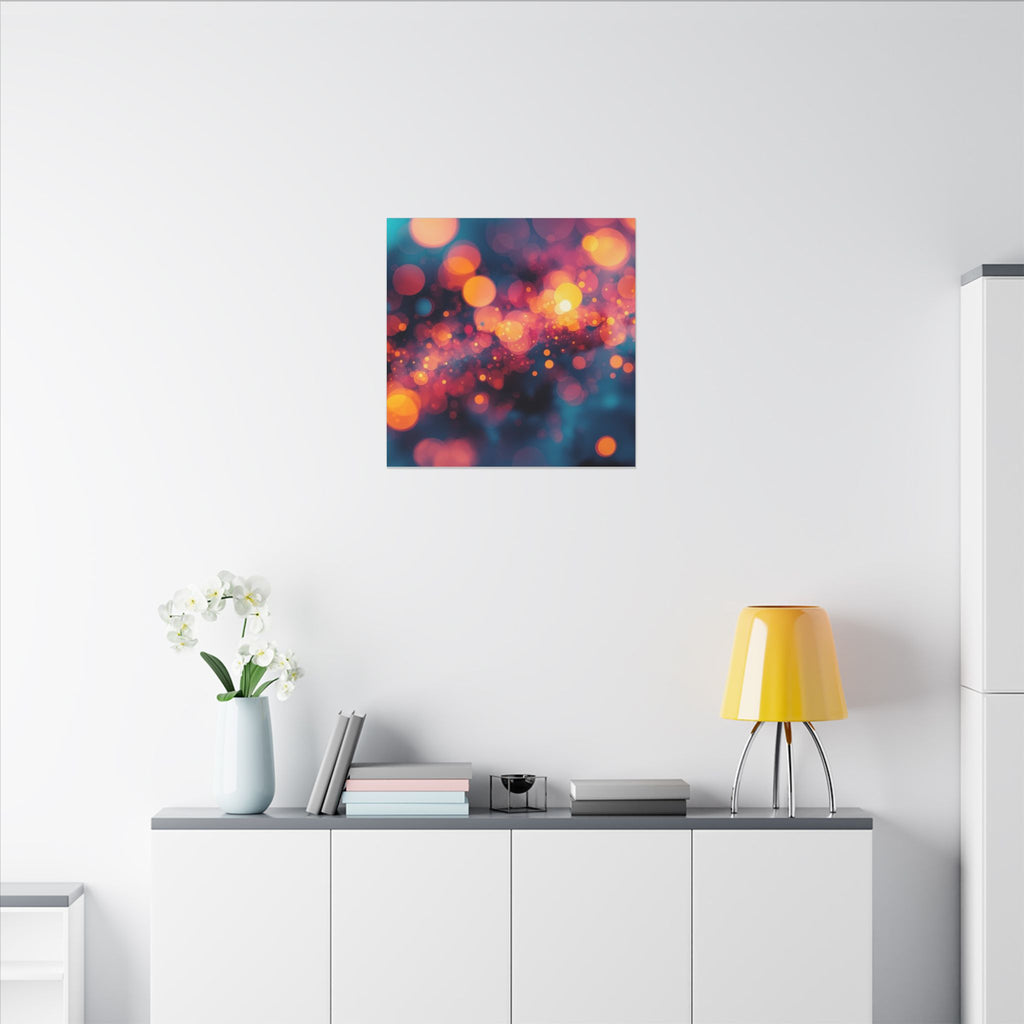 Driftspark Canvas Print — Amber Bokeh Wall Art