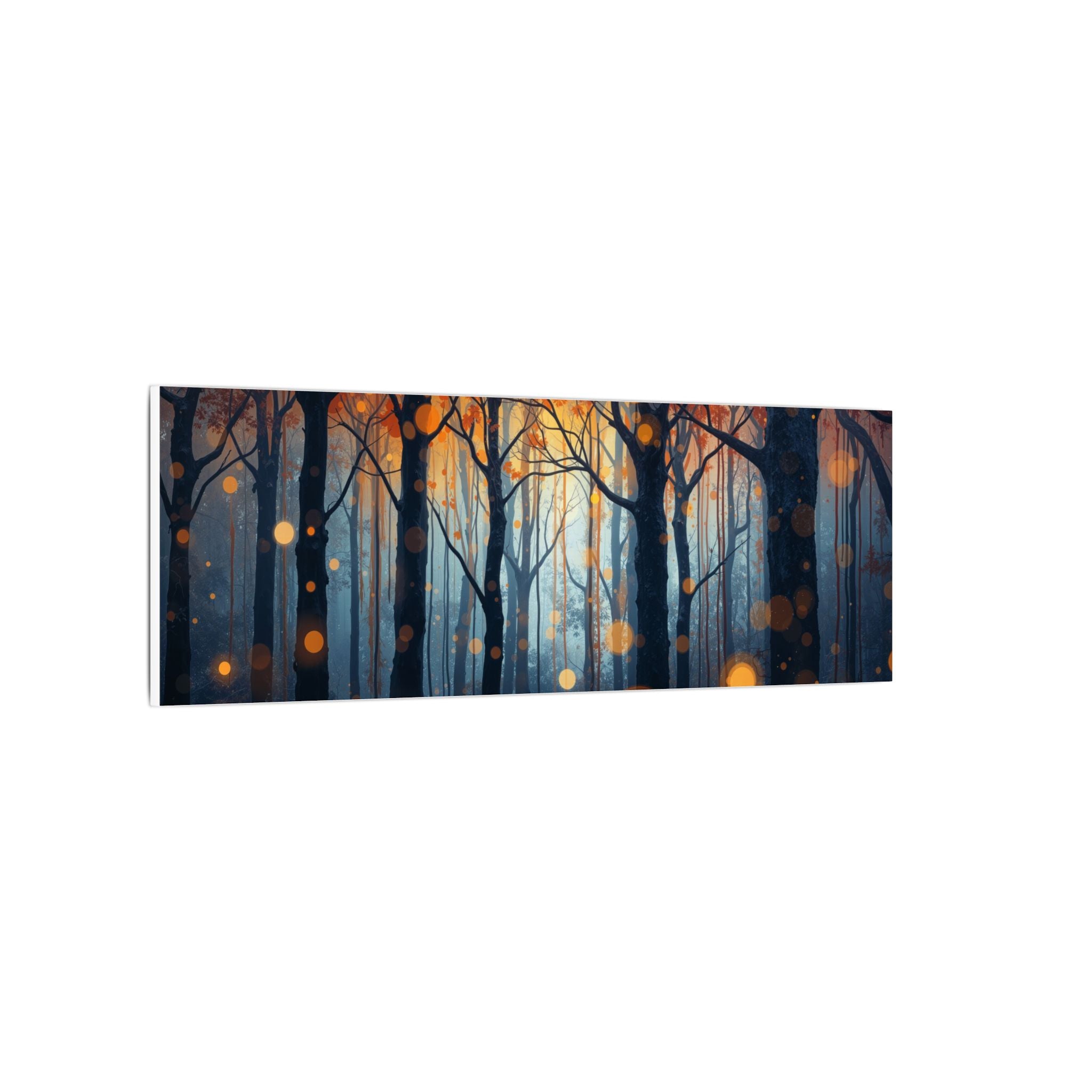 GLOW FOREST — Abstract Forest Lights Framed Canvas Wall Art