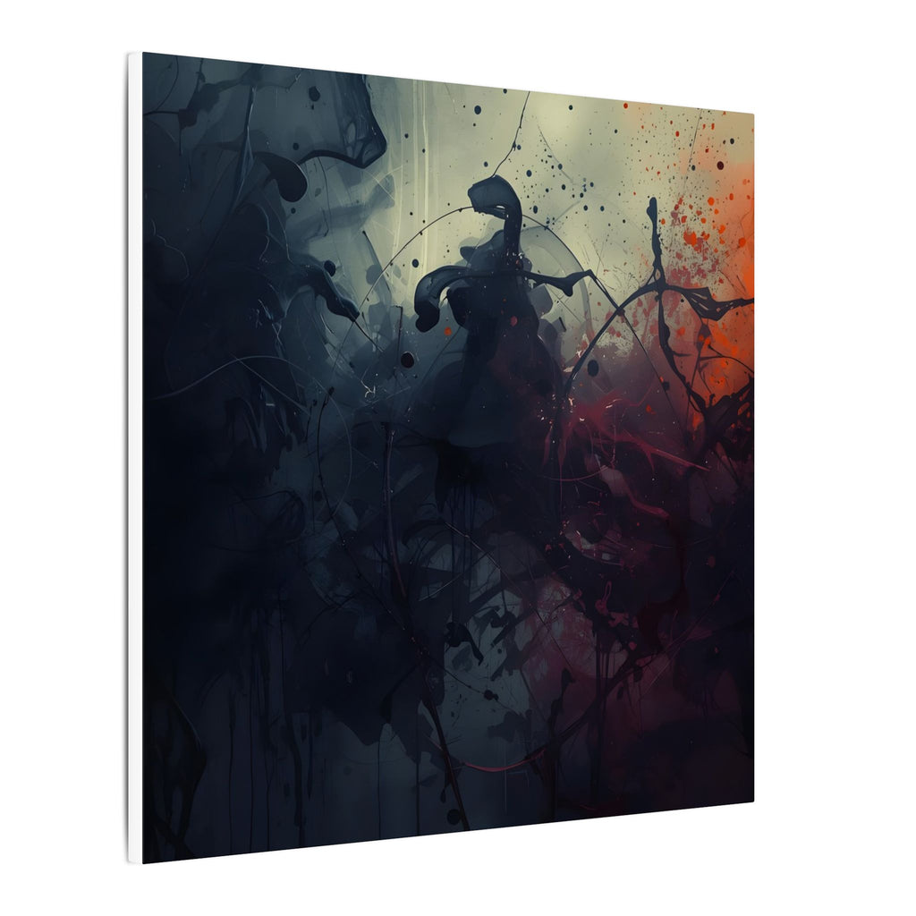 Inkscorch canvas print by Scattercrate — navy ink bleeding into firelit orange