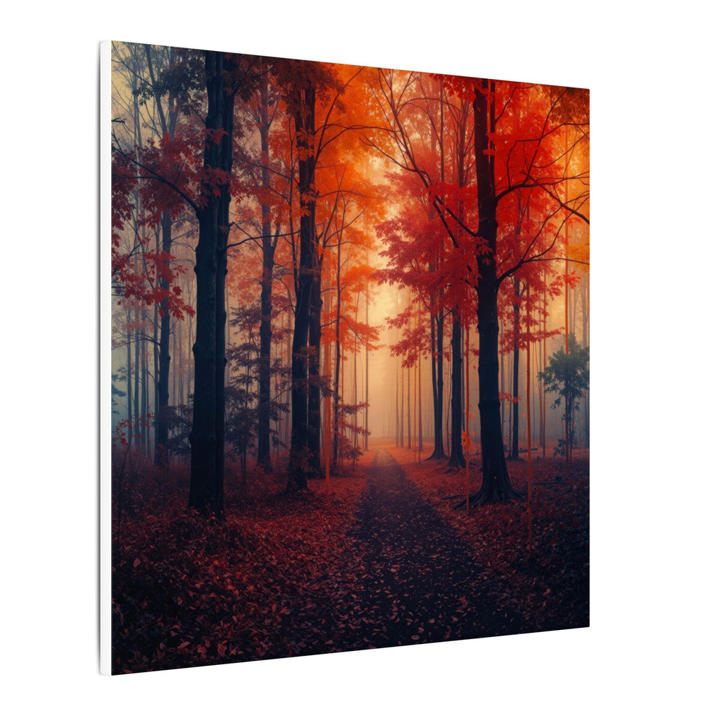 AMBER FOREST — Abstract Autumn Forest Framed Canvas Wall Art