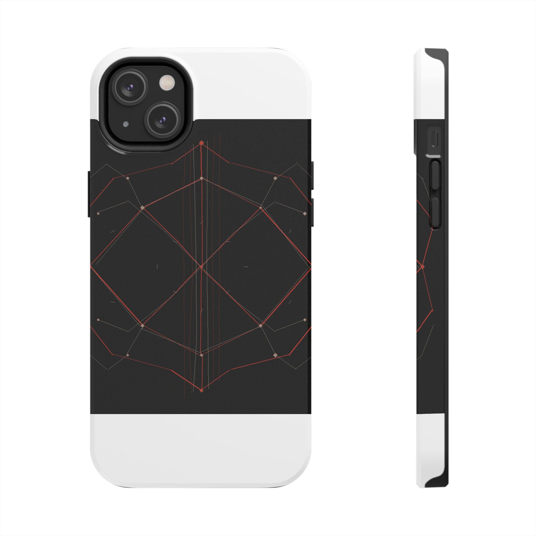 Dead Reckoning tough phone case by Scattercrate — abstract navigation art, dark geometric protective case