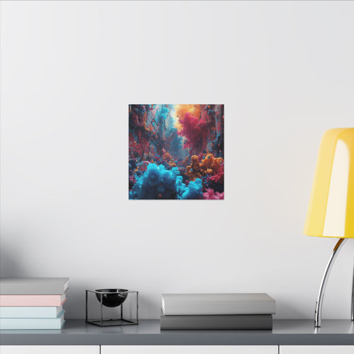 Alleybloom canvas print by Scattercrate — graffiti coral ink blooms on a tagged alley wall