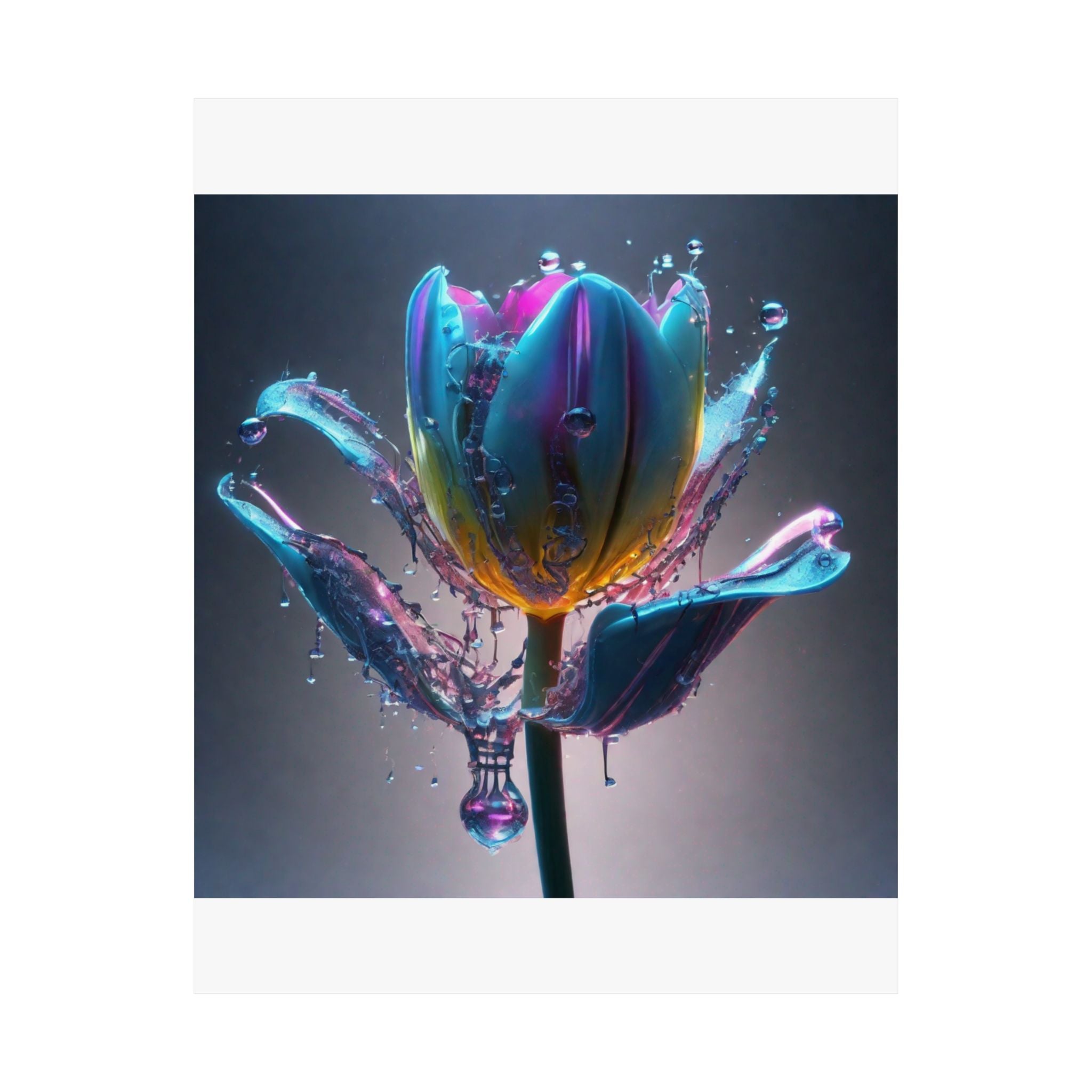 REFRACT abstract art poster by Scattercrate — iridescent alien-aesthetic matte wall print
