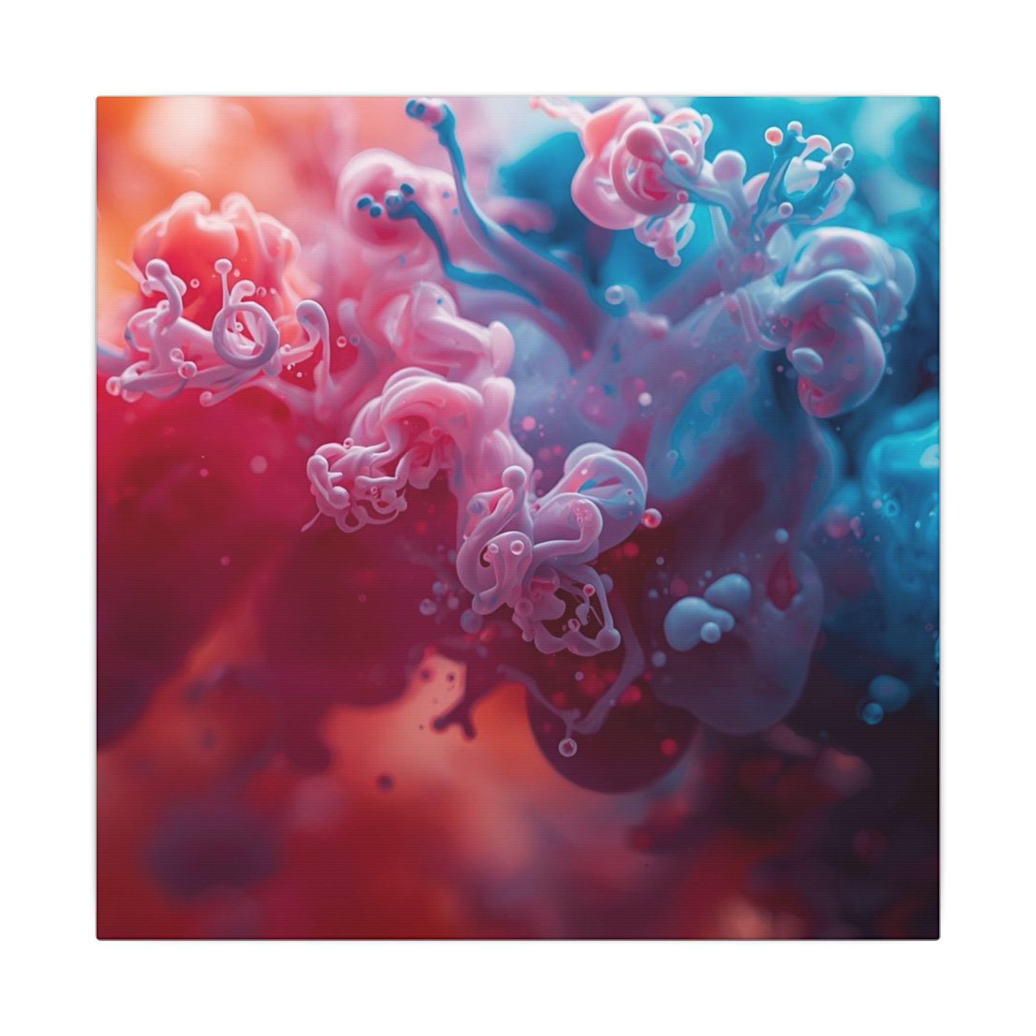 Marblewave canvas print by Scattercrate — red and blue ink swirl wall art