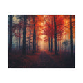 AMBER FOREST — Abstract Autumn Forest Framed Canvas Wall Art