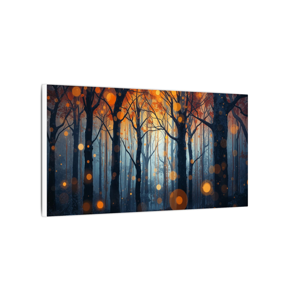 GLOW FOREST — Abstract Forest Lights Framed Canvas Wall Art