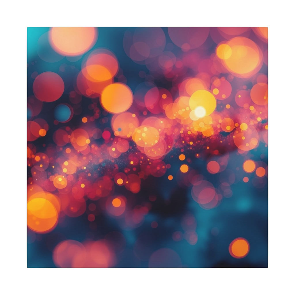 Driftspark Canvas Print — Amber Bokeh Wall Art