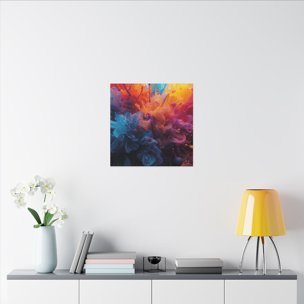 Azureflare canvas print by Scattercrate — blue ember wall art, cool flame over deep indigo