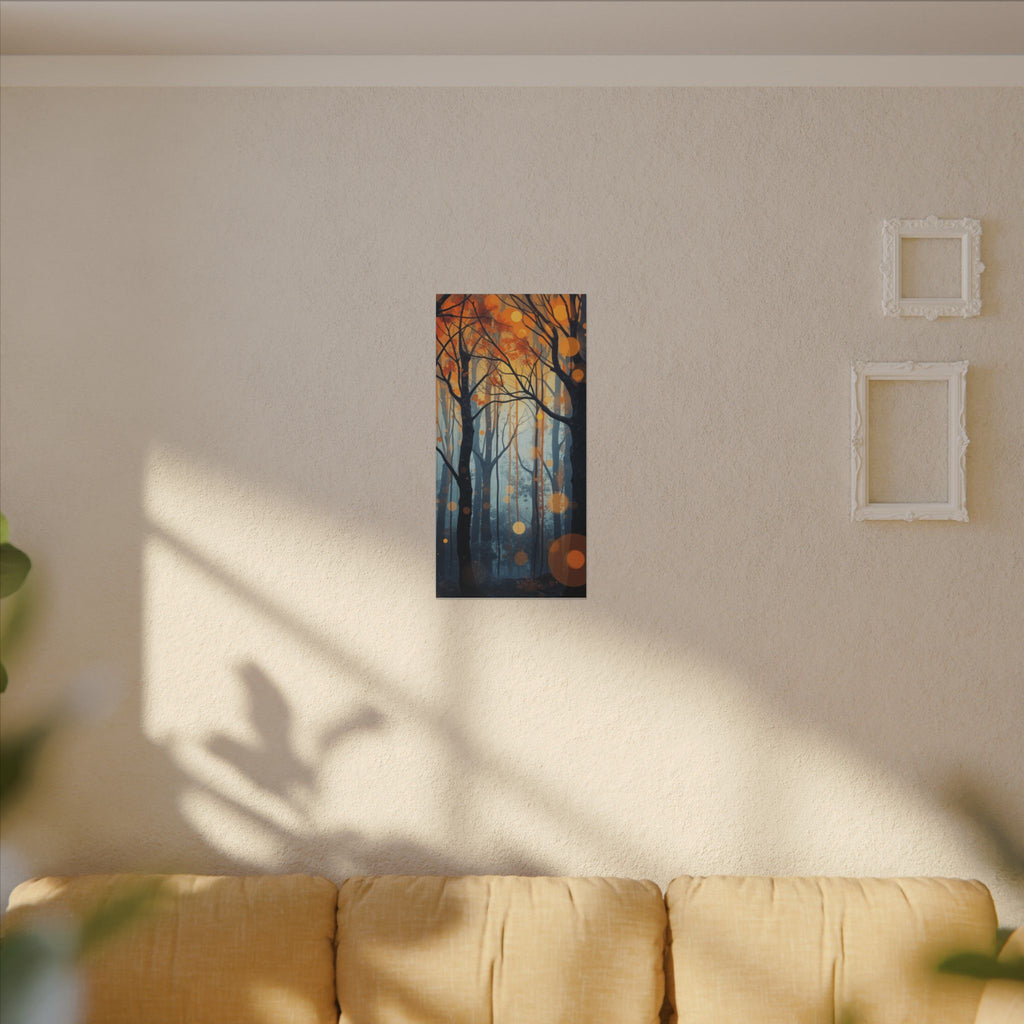 GLOW FOREST — Abstract Forest Lights Framed Canvas Wall Art