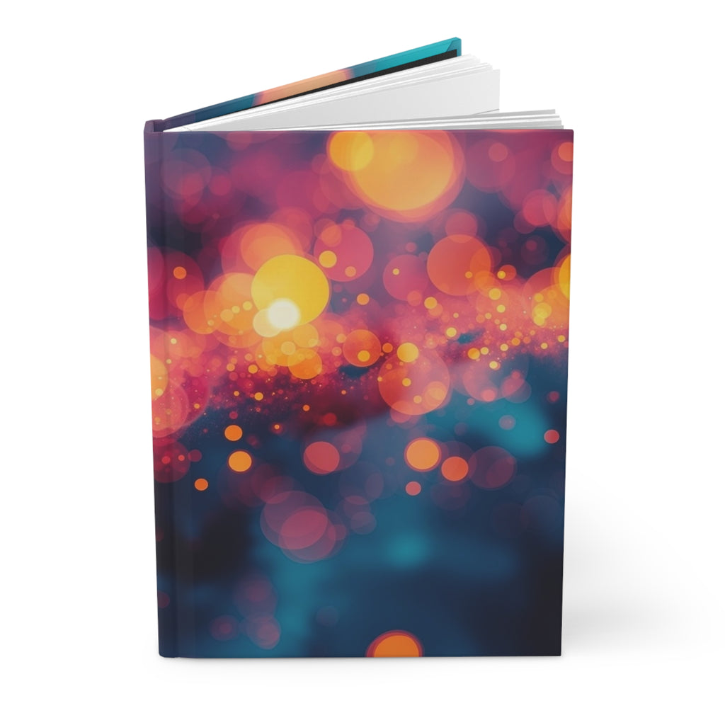 Driftspark Hardcover Journal — Amber Bokeh Notebook