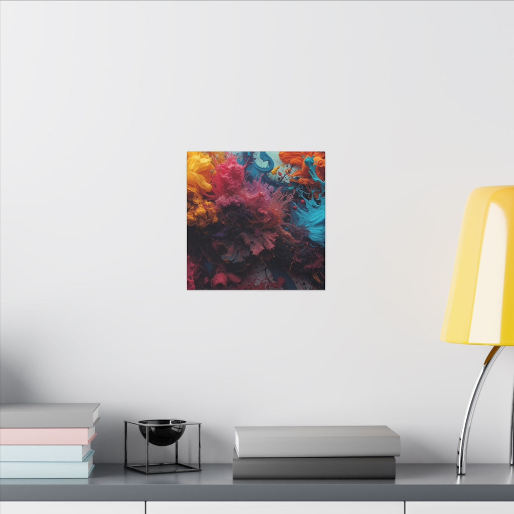 Goldenreef canvas print by Scattercrate — marigold and coral tones in a glowing reef-inspired abstract