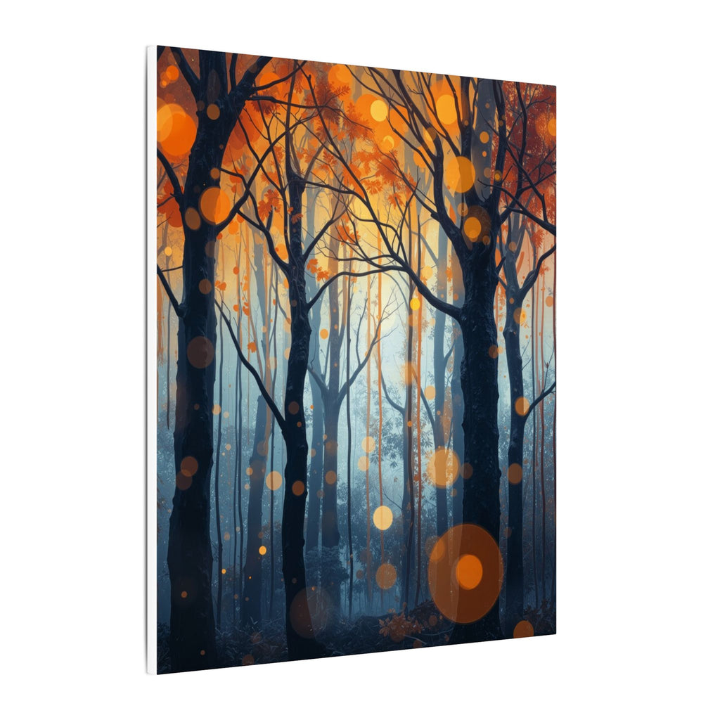 GLOW FOREST — Abstract Forest Lights Framed Canvas Wall Art