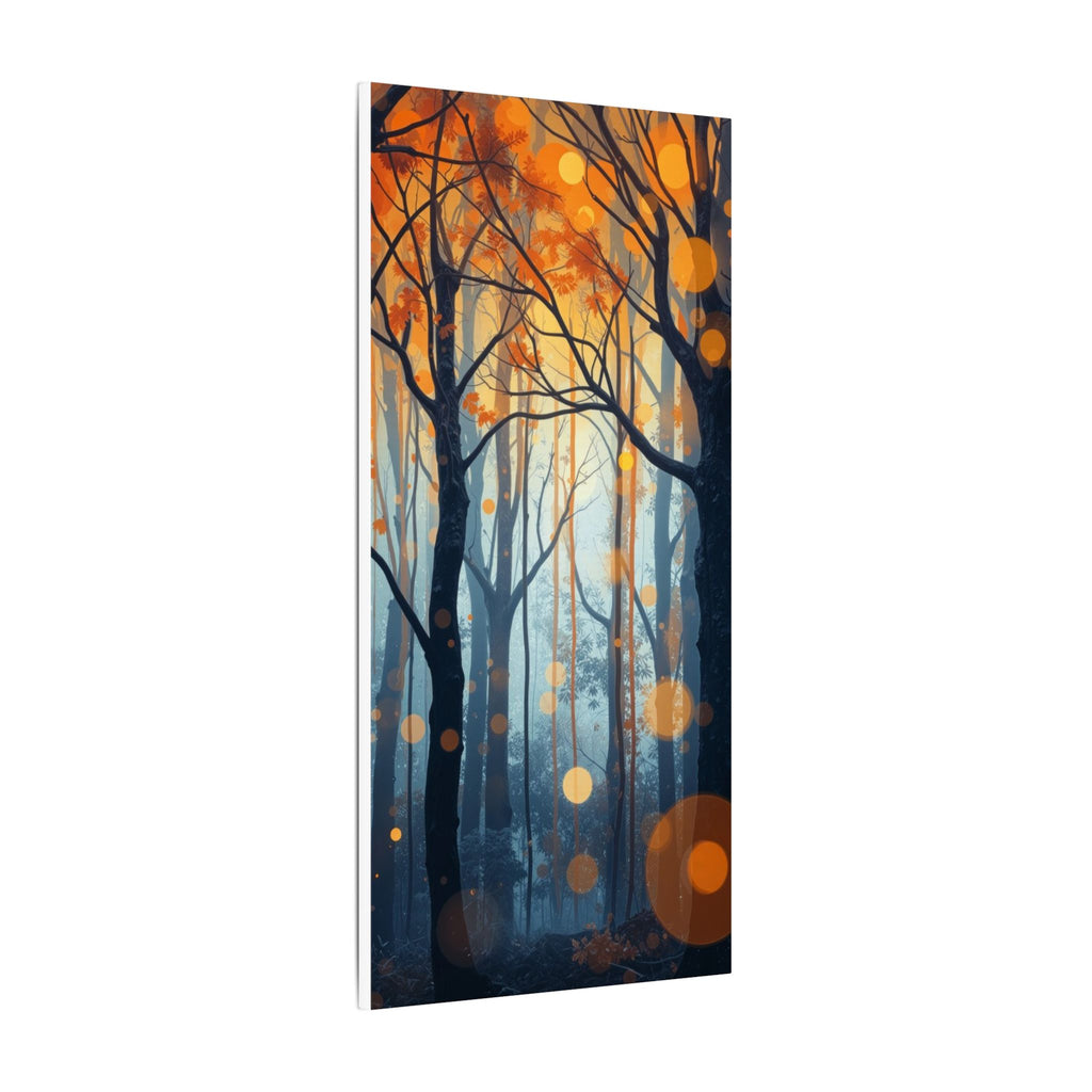 GLOW FOREST — Abstract Forest Lights Framed Canvas Wall Art