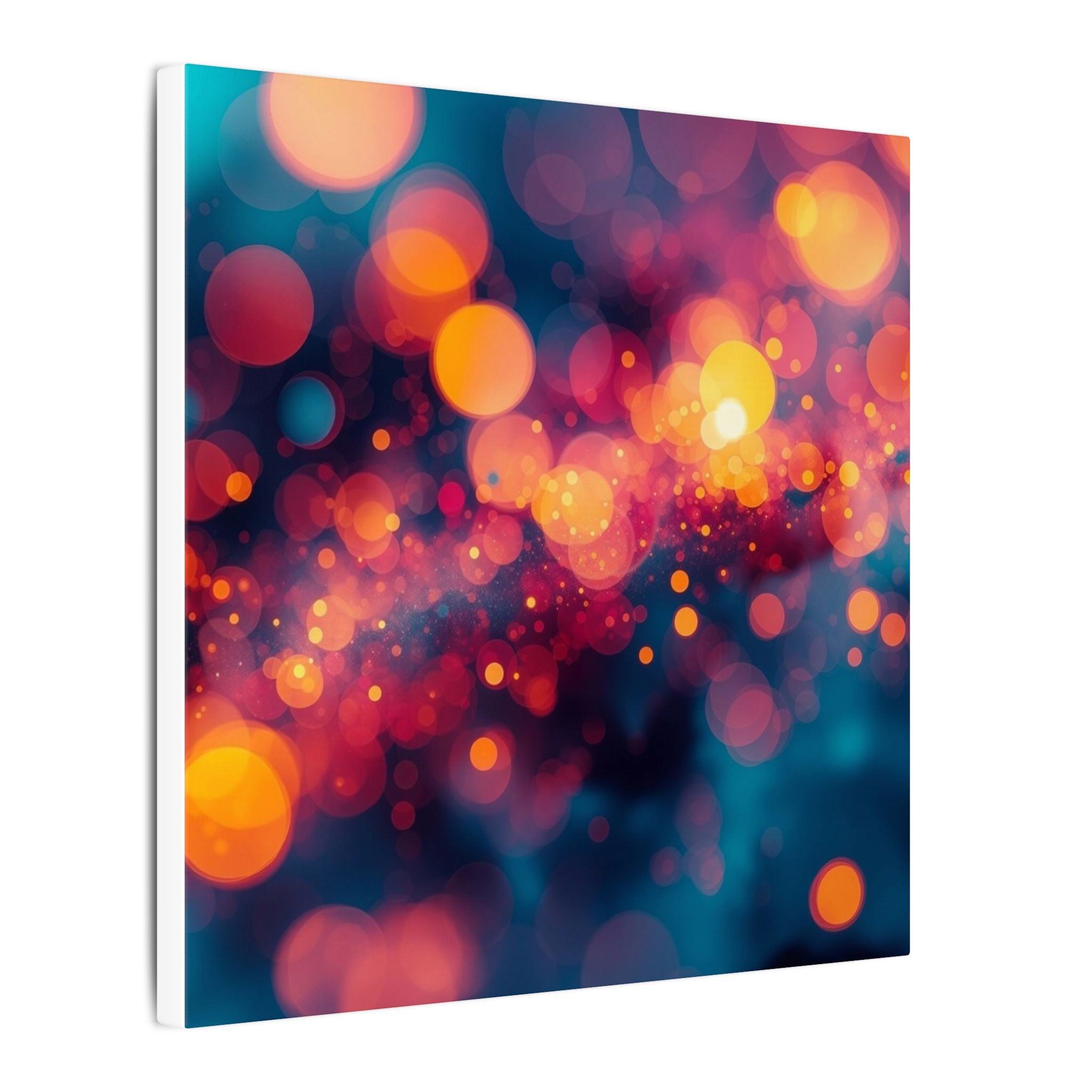 Driftspark Canvas Print — Amber Bokeh Wall Art
