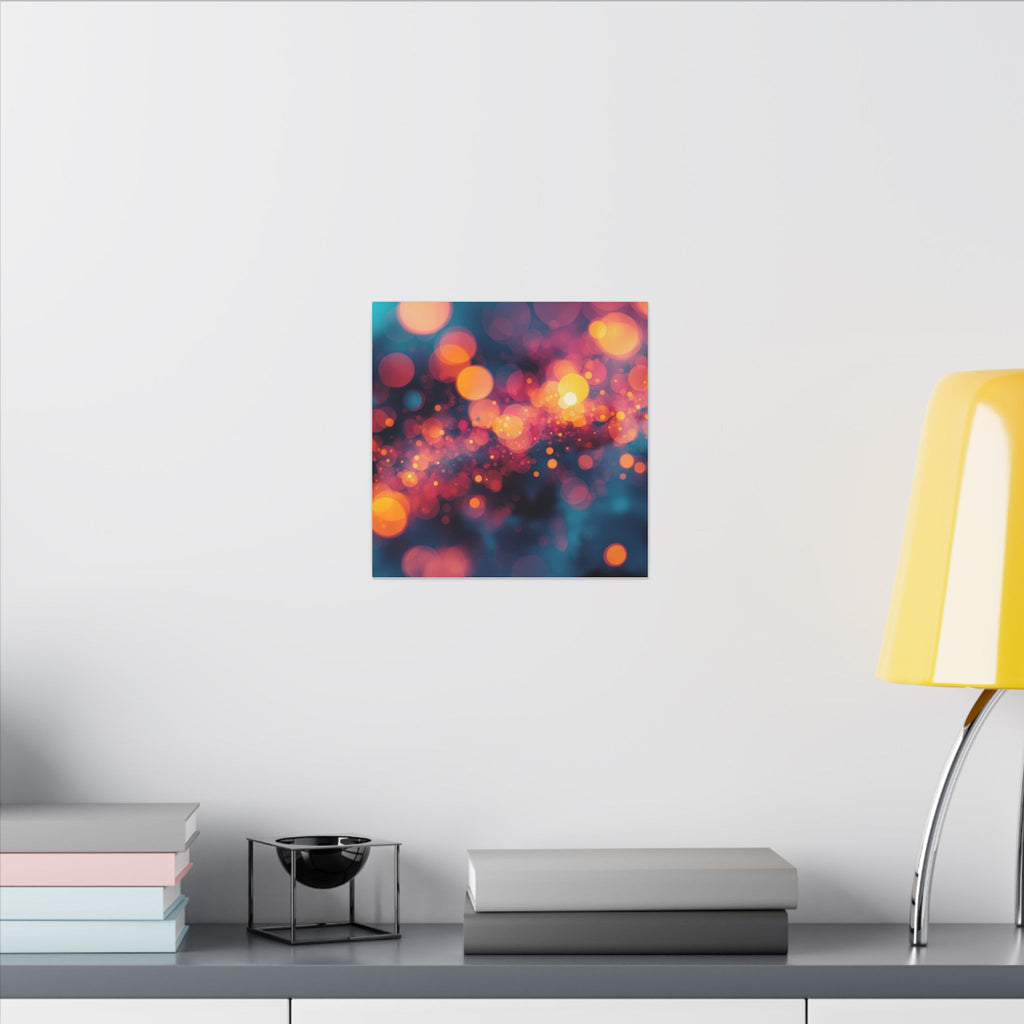 Driftspark Canvas Print — Amber Bokeh Wall Art