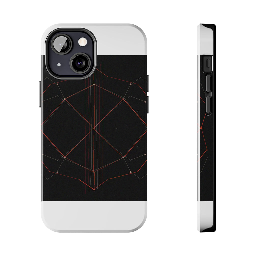 Dead Reckoning tough phone case by Scattercrate — abstract navigation art, dark geometric protective case