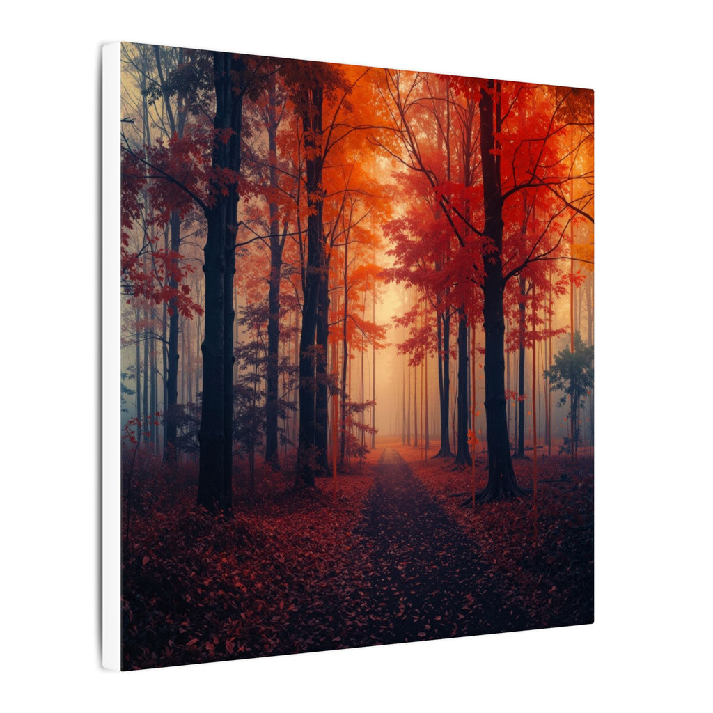 AMBER FOREST — Abstract Autumn Forest Framed Canvas Wall Art
