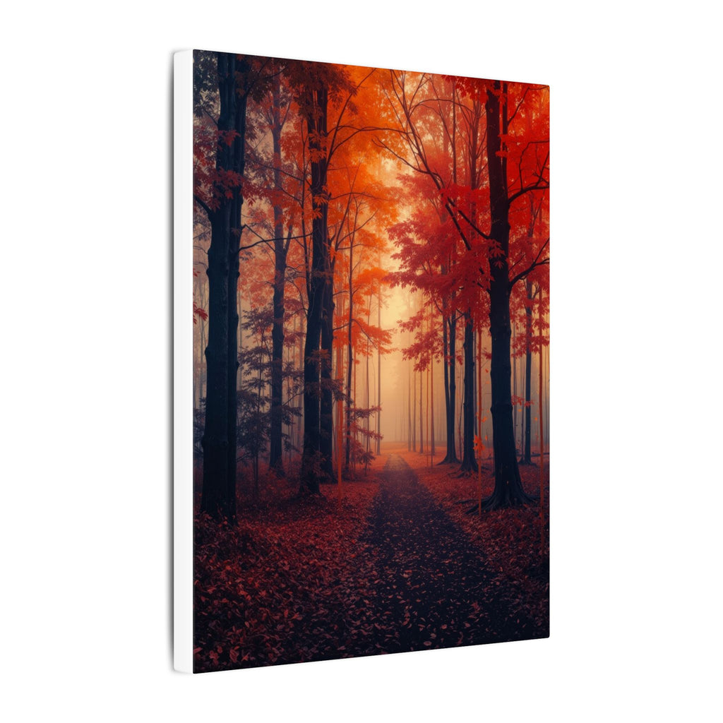 AMBER FOREST — Abstract Autumn Forest Framed Canvas Wall Art