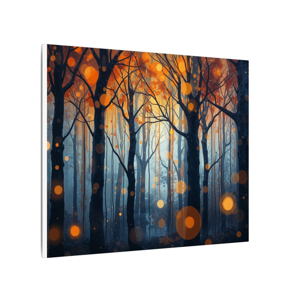 GLOW FOREST — Abstract Forest Lights Framed Canvas Wall Art