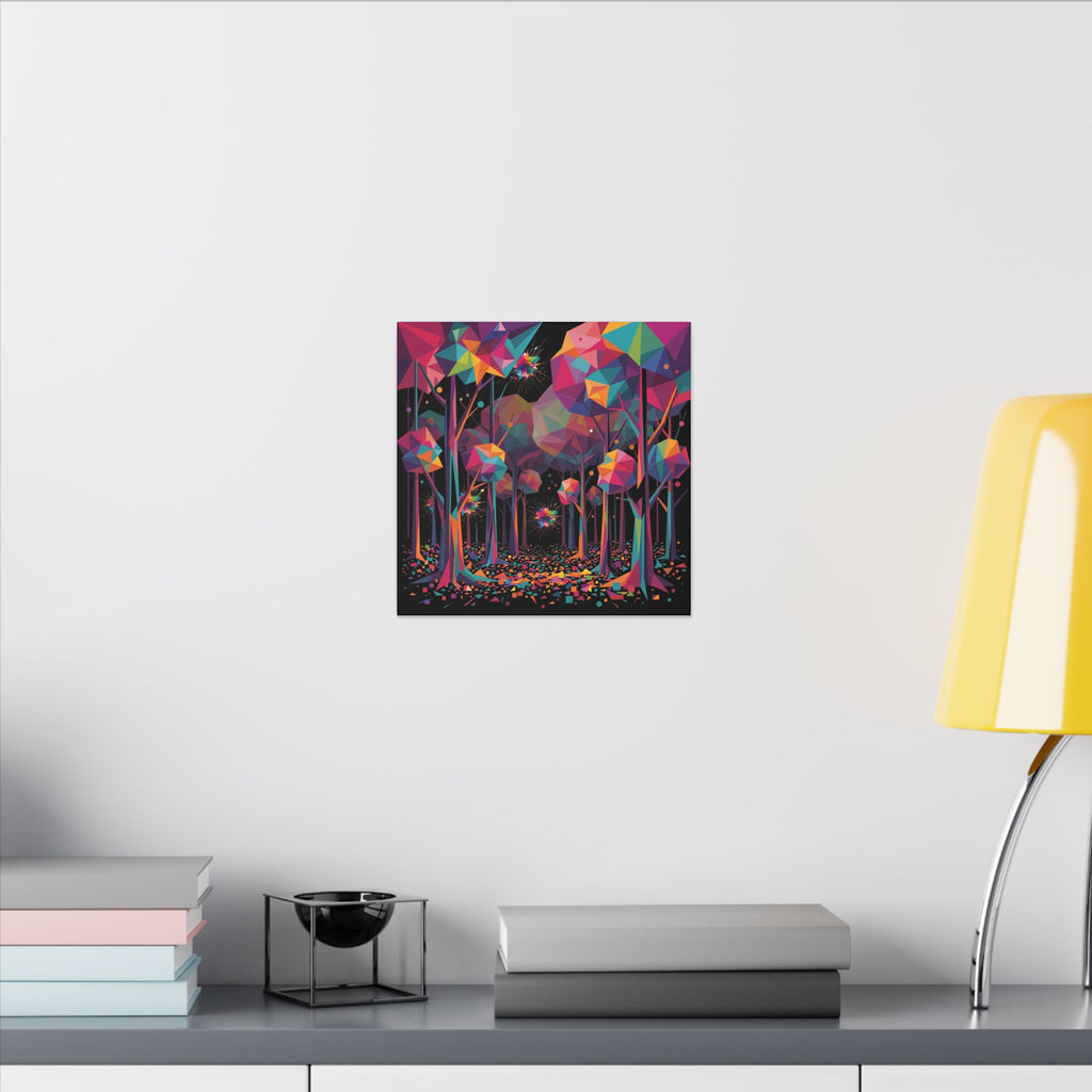 GEOMETRIC FOREST — Low-Poly Abstract Forest Square Canvas Wall Art | Scattercrate