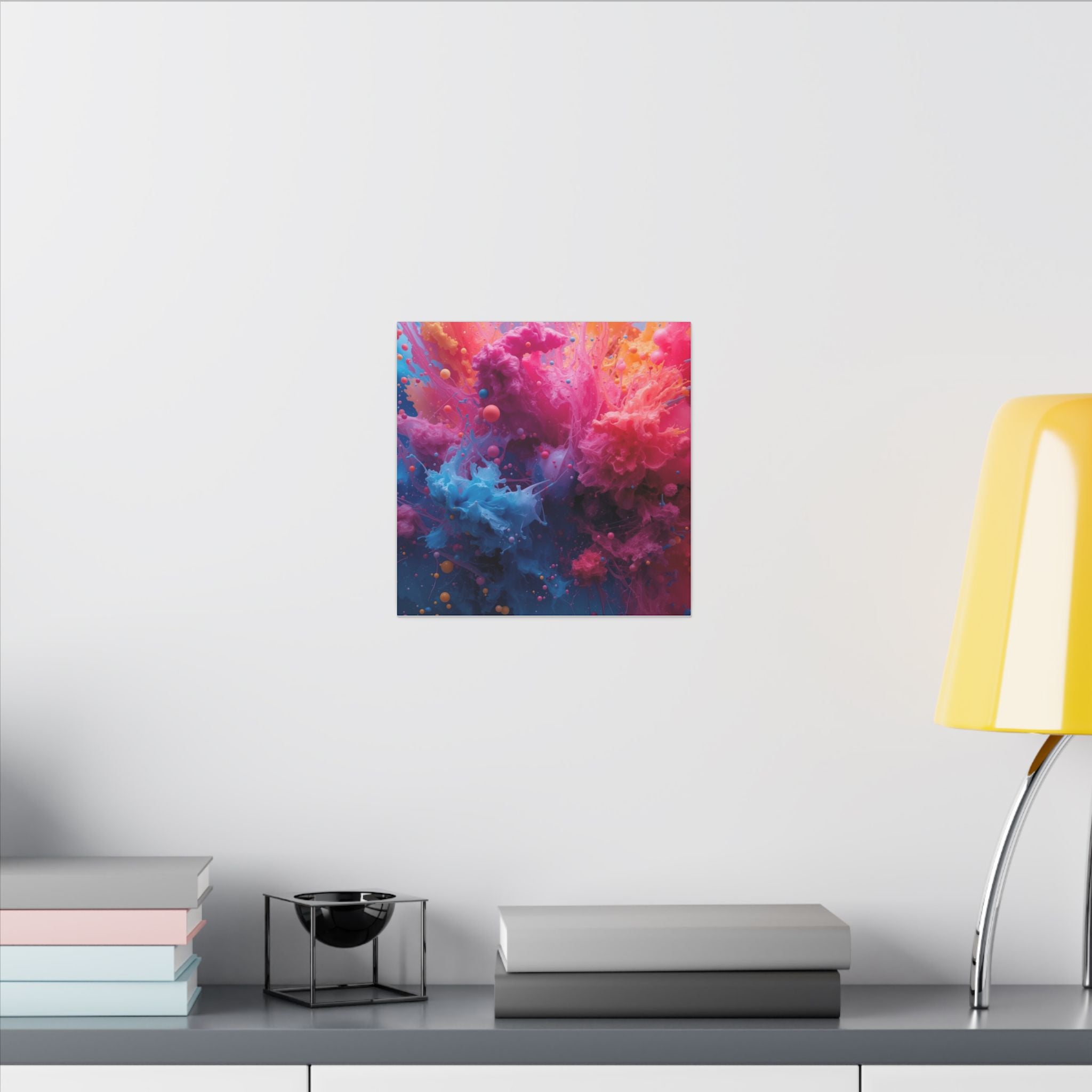 Magentamist canvas print by Scattercrate — cobalt sphere wall art, magenta mist over deep blue