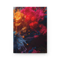 Crimsonspark hardcover journal by Scattercrate — ember graffiti wall art, crimson spark over dark ground