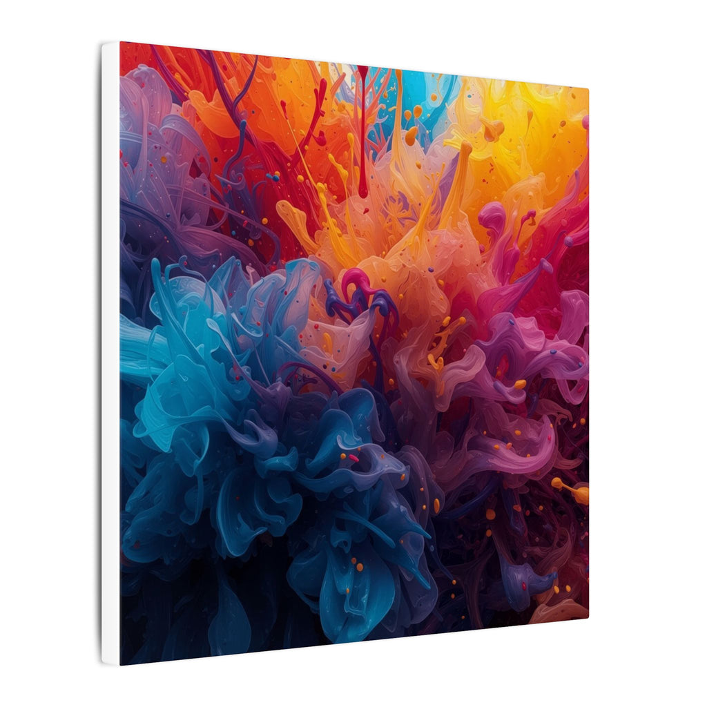Azureflare canvas print by Scattercrate — blue ember wall art, cool flame over deep indigo