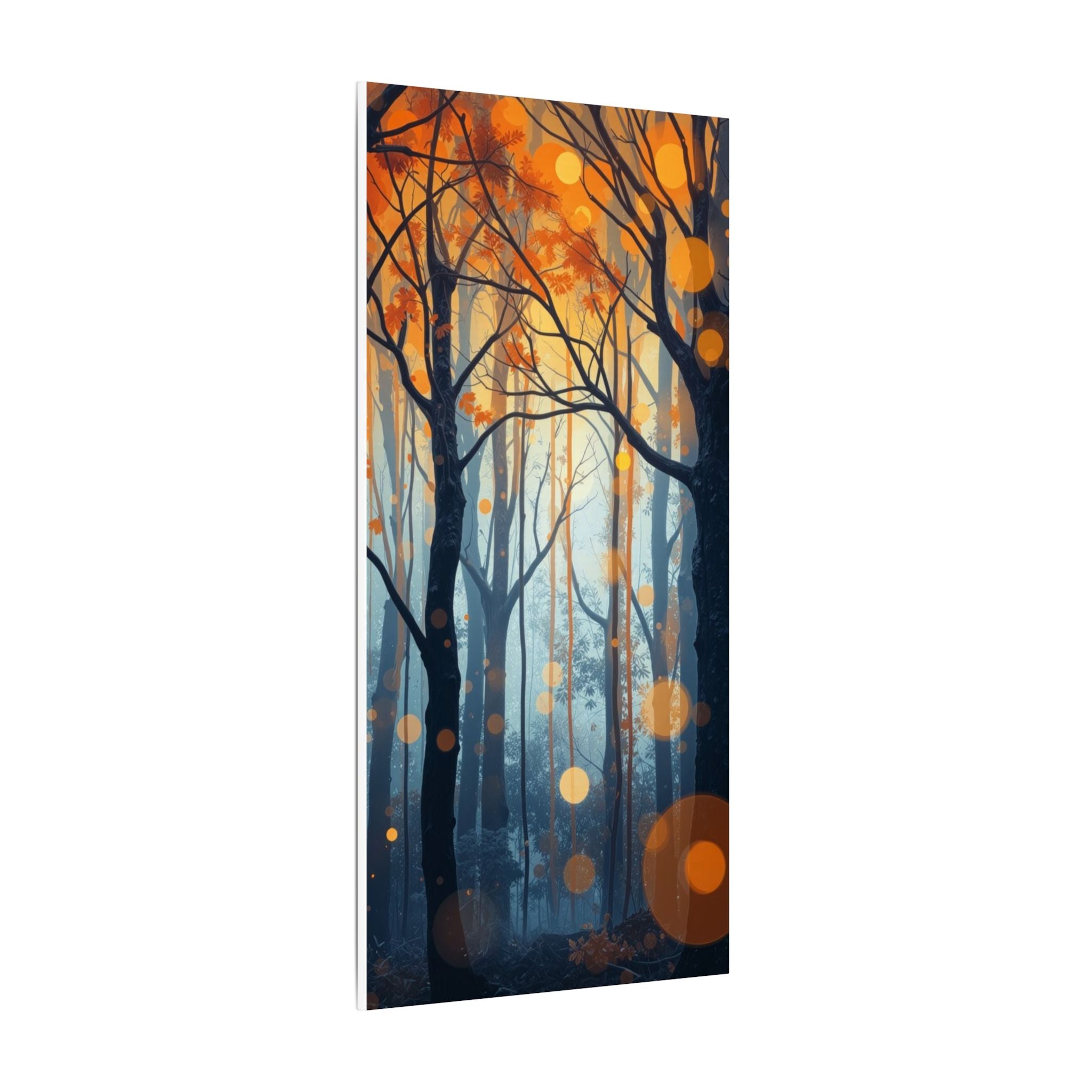 GLOW FOREST — Abstract Forest Lights Framed Canvas Wall Art