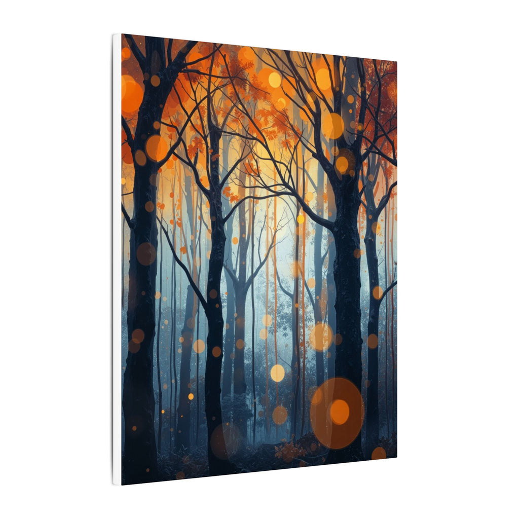 GLOW FOREST — Abstract Forest Lights Framed Canvas Wall Art