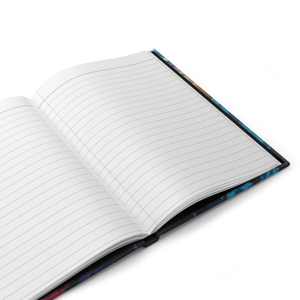 Crimsonspark hardcover journal by Scattercrate — ember graffiti wall art, crimson spark over dark ground
