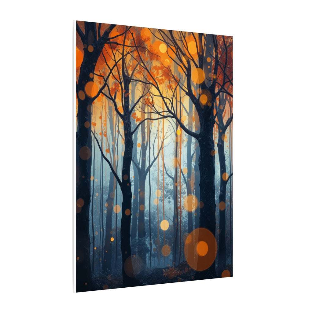 GLOW FOREST — Abstract Forest Lights Framed Canvas Wall Art