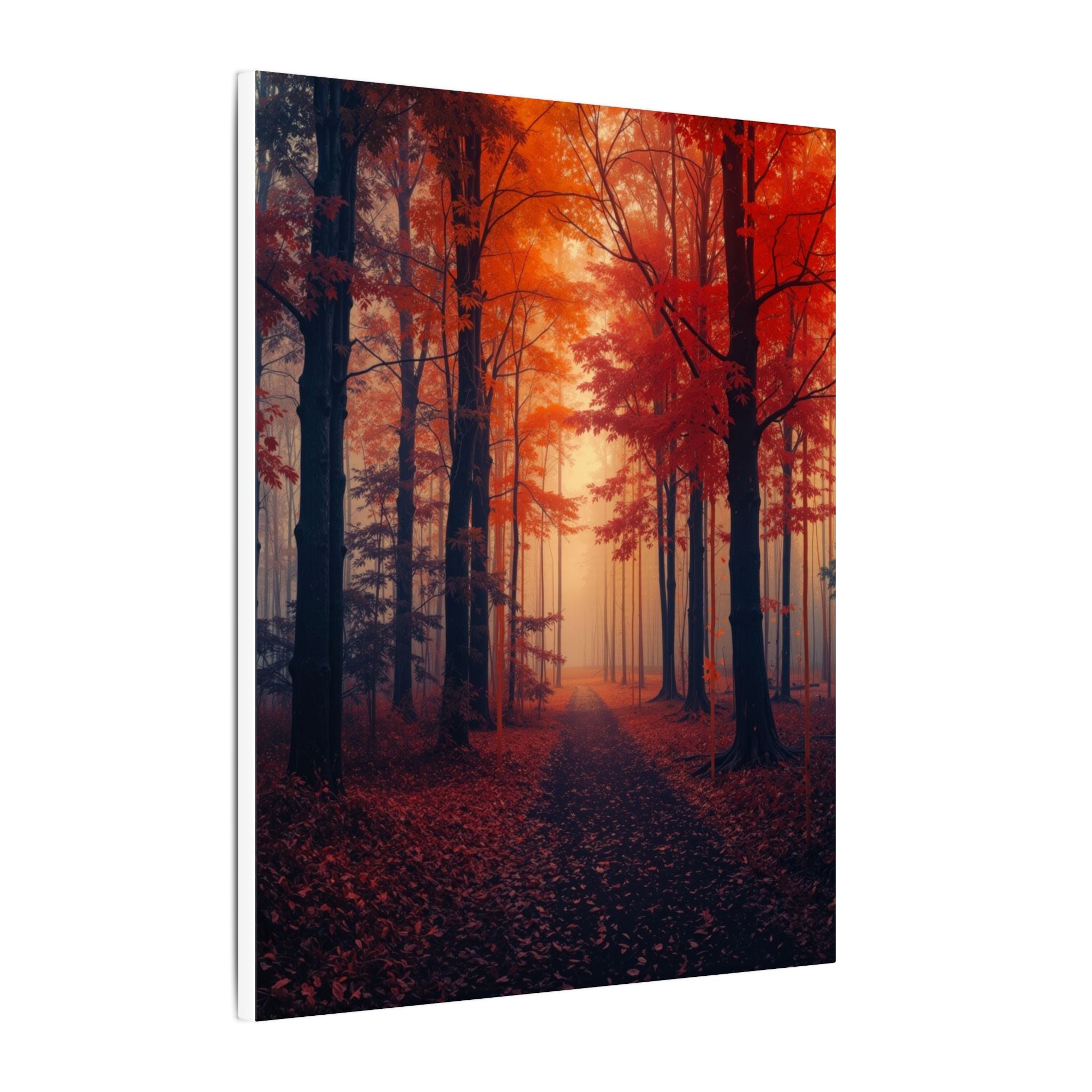 AMBER FOREST — Abstract Autumn Forest Framed Canvas Wall Art