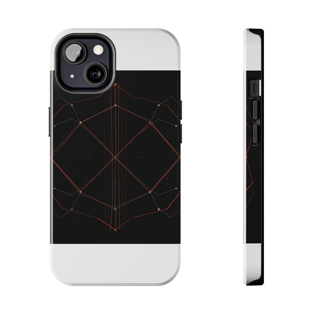 Dead Reckoning tough phone case by Scattercrate — abstract navigation art, dark geometric protective case