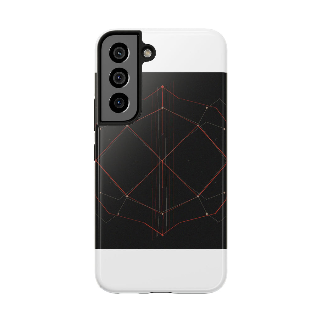 Dead Reckoning tough phone case by Scattercrate — abstract navigation art, dark geometric protective case